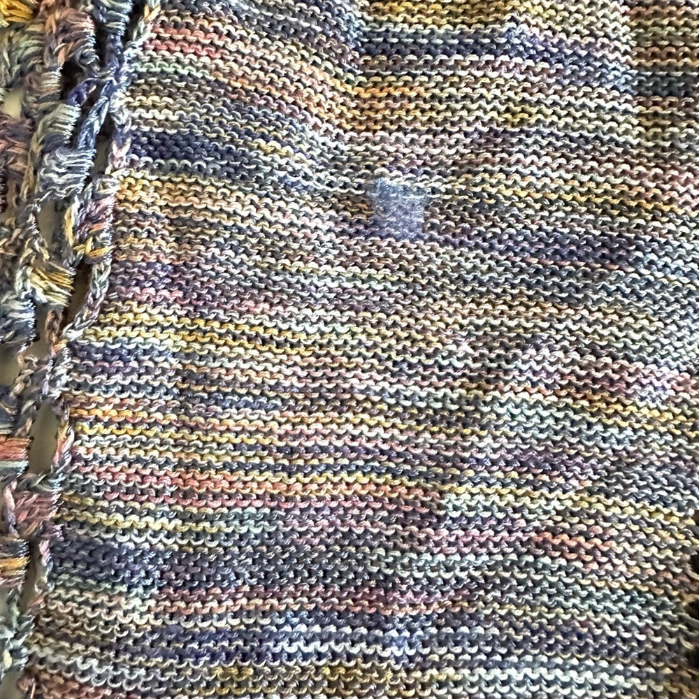 Democracy V-Neck Regular Size S/M Sweater Women's Multicolor Crochet Trim, NEW - Picture 11 of 14